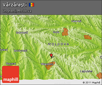 Physical 3D Map of Vărzăreşti