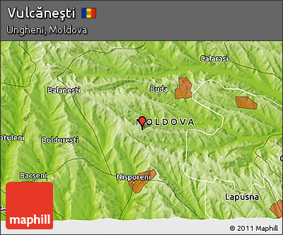 Physical 3D Map of Vulcăneşti