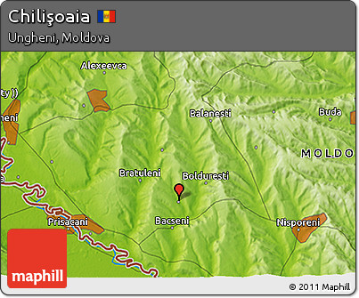 Physical 3D Map of Chilişoaia