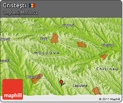 Physical 3D Map of Cristeşti