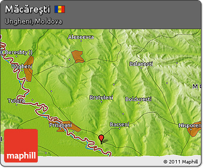 Physical 3D Map of Măcăreşti