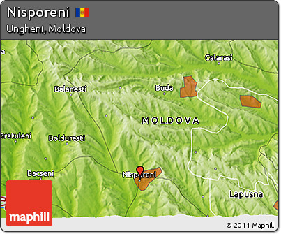 Physical 3D Map of Nisporeni
