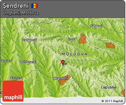 Physical 3D Map of Şendreni