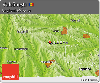 Physical 3D Map of Vulcăneşti