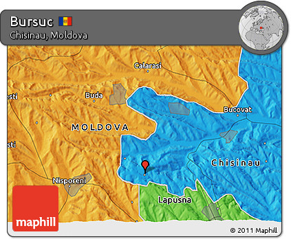 Political 3D Map of Bursuc