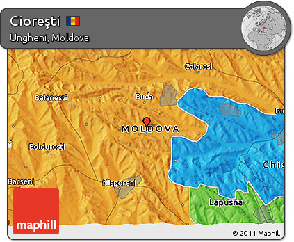 Political 3D Map of Cioreşti