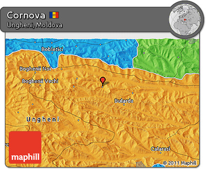 Political 3D Map of Cornova