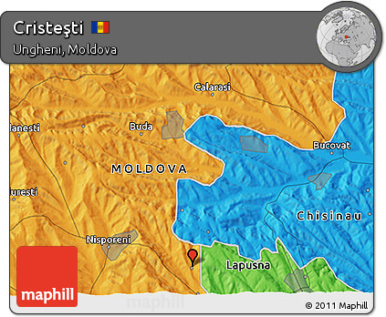 Political 3D Map of Cristeşti