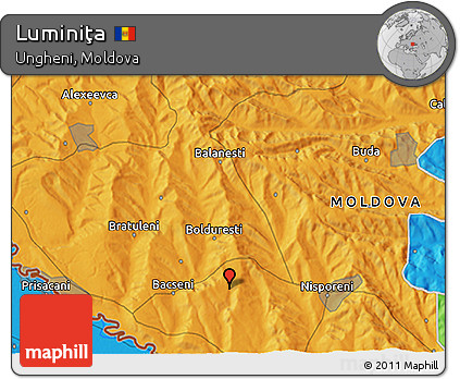 Political 3D Map of Luminiţa