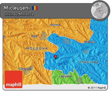 Political 3D Map of Micleuşeni
