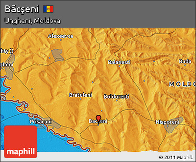 Political 3D Map of Băcşeni