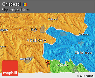 Political 3D Map of Cristeşti
