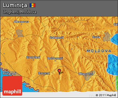 Political 3D Map of Luminiţa