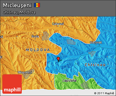 Political 3D Map of Micleuşeni