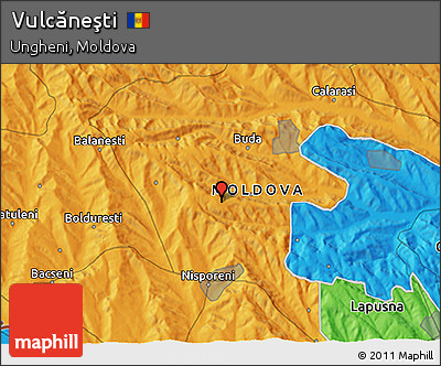 Political 3D Map of Vulcăneşti