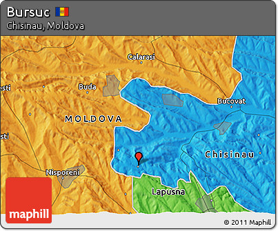Political 3D Map of Bursuc