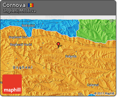 Political 3D Map of Cornova