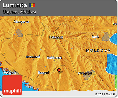 Political 3D Map of Luminiţa