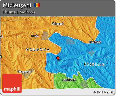 Political 3D Map of Micleuşeni