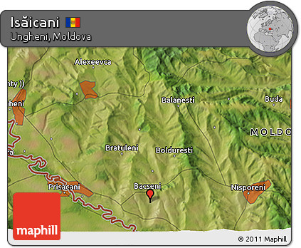 Satellite 3D Map of Isăicani
