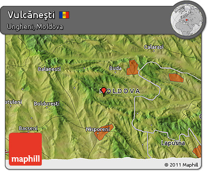 Satellite 3D Map of Vulcăneşti