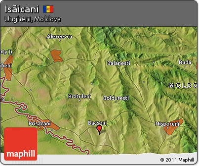 Satellite 3D Map of Isăicani