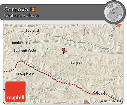 Shaded Relief 3D Map of Cornova