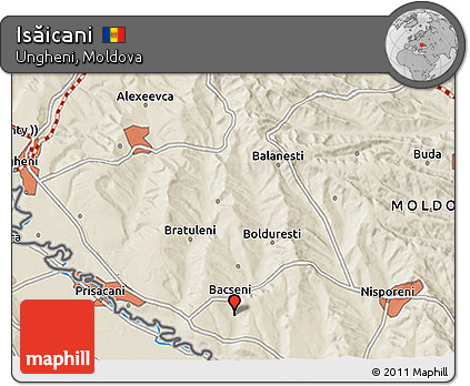 Shaded Relief 3D Map of Isăicani