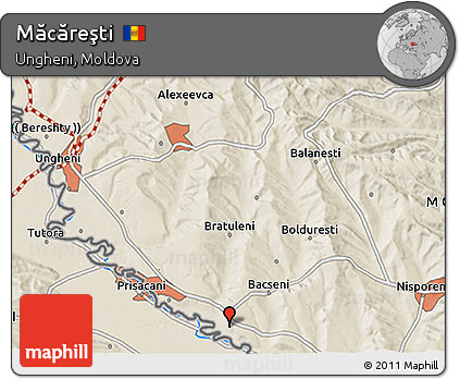 Shaded Relief 3D Map of Măcăreşti