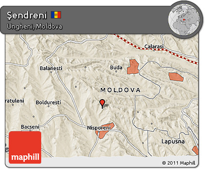 Shaded Relief 3D Map of Şendreni