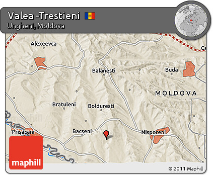 Shaded Relief 3D Map of Valea -Trestieni