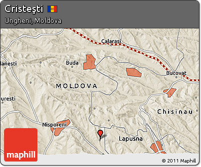 Shaded Relief 3D Map of Cristeşti