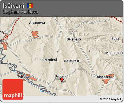 Shaded Relief 3D Map of Isăicani