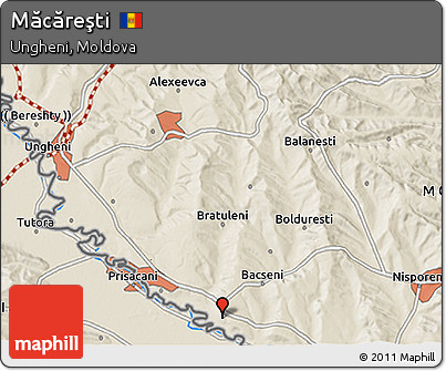 Shaded Relief 3D Map of Măcăreşti