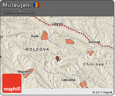 Shaded Relief 3D Map of Micleuşeni