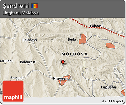 Shaded Relief 3D Map of Şendreni