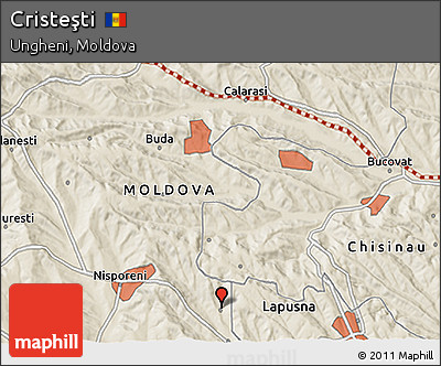 Shaded Relief 3D Map of Cristeşti