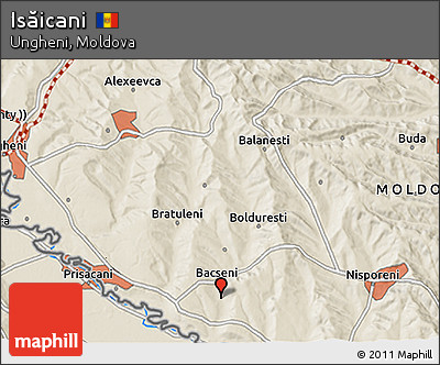 Shaded Relief 3D Map of Isăicani