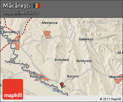 Shaded Relief 3D Map of Măcăreşti