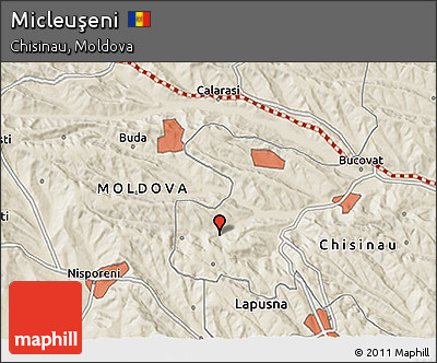 Shaded Relief 3D Map of Micleuşeni