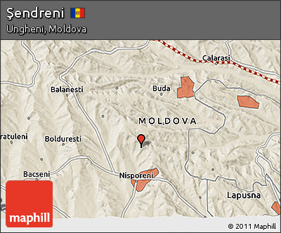 Shaded Relief 3D Map of Şendreni
