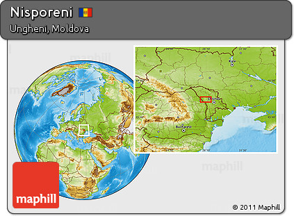 Physical Location Map of Nisporeni