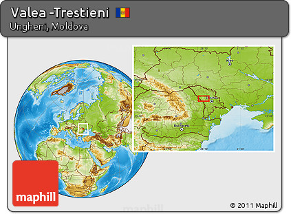 Physical Location Map of Valea -Trestieni