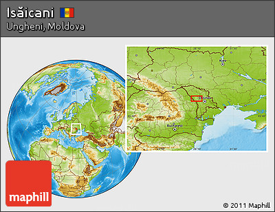 Physical Location Map of Isăicani