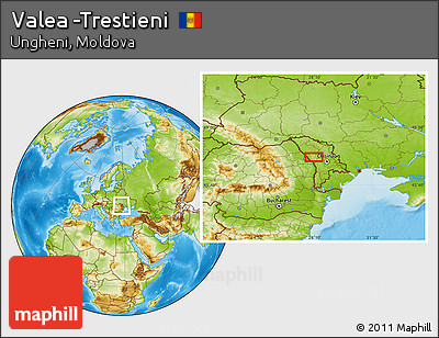 Physical Location Map of Valea -Trestieni