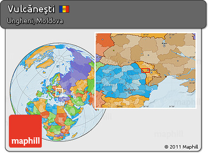 Political Location Map of Vulcăneşti