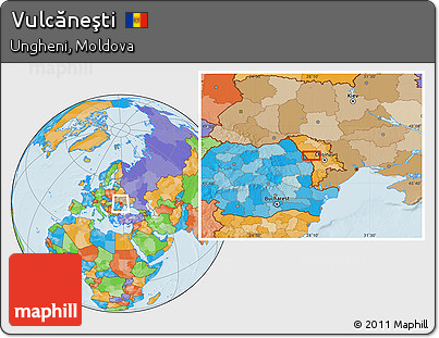 Political Location Map of Vulcăneşti