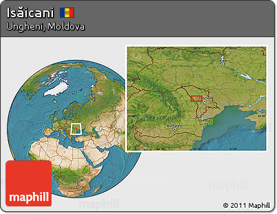 Satellite Location Map of Isăicani