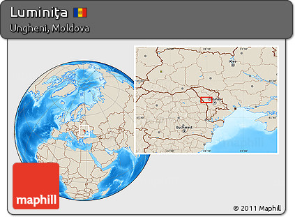 Shaded Relief Location Map of Luminiţa