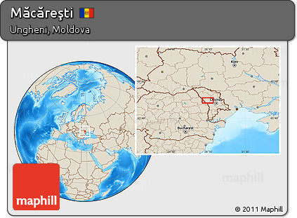 Shaded Relief Location Map of Măcăreşti